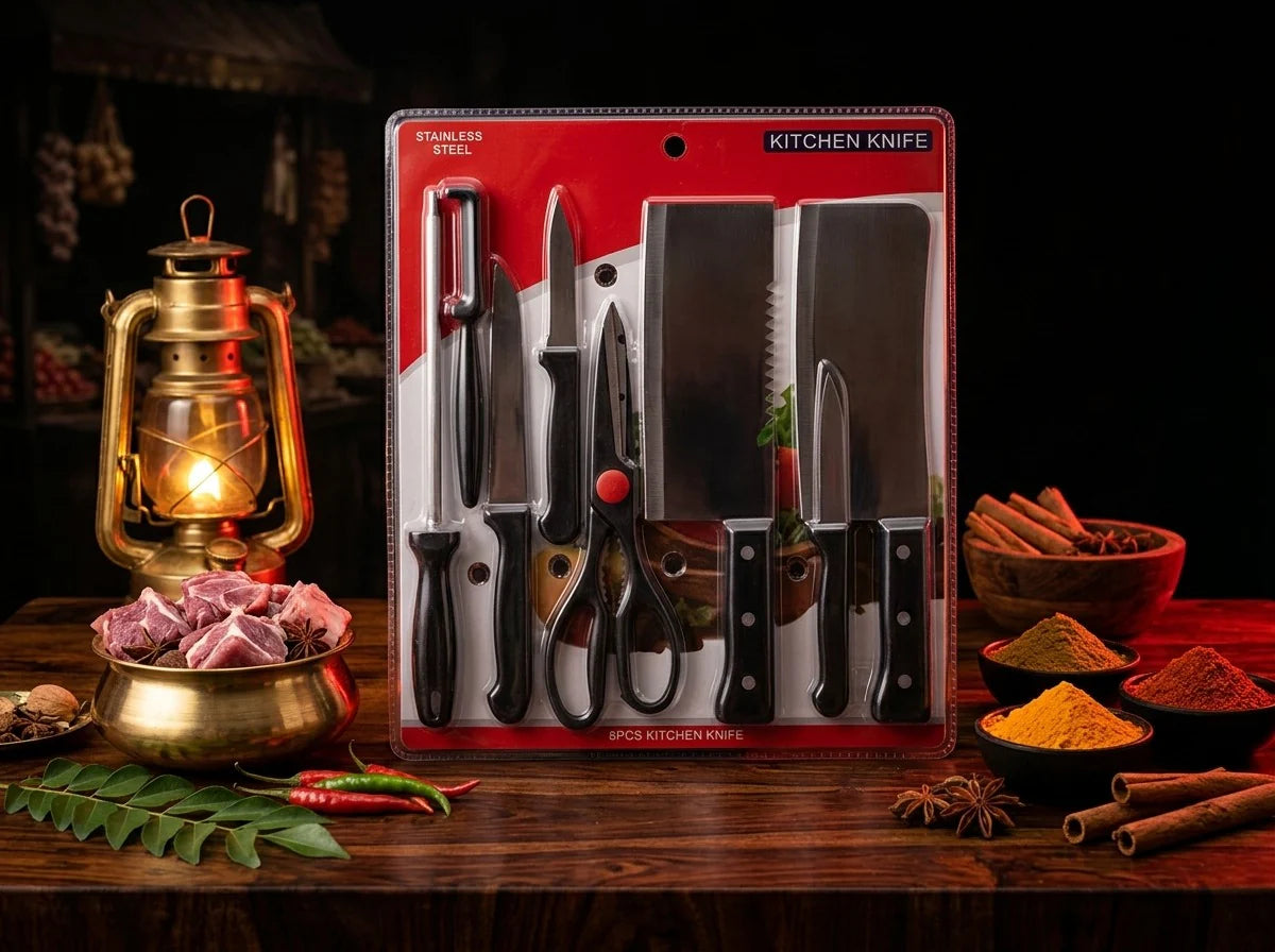 Premium 8-Piece Stainless Steel Knife Set | Only ₹599