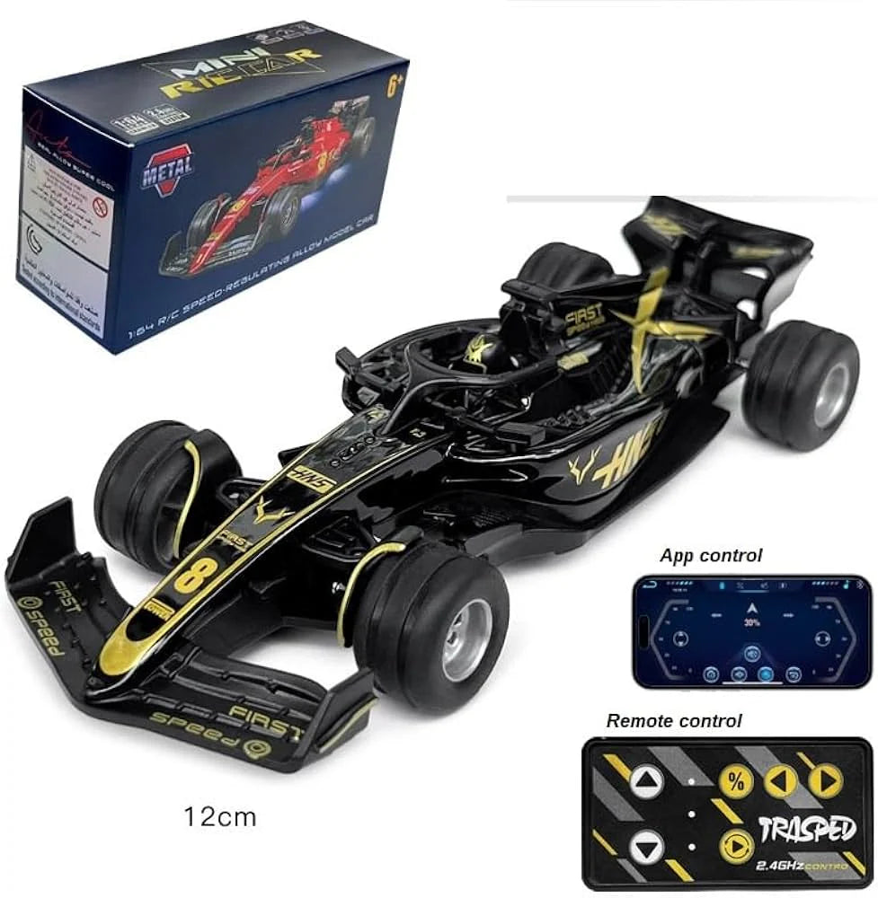F1 Trasped 1:64 Mini RC Alloy Racing Car with 2.4GHz Speed Control