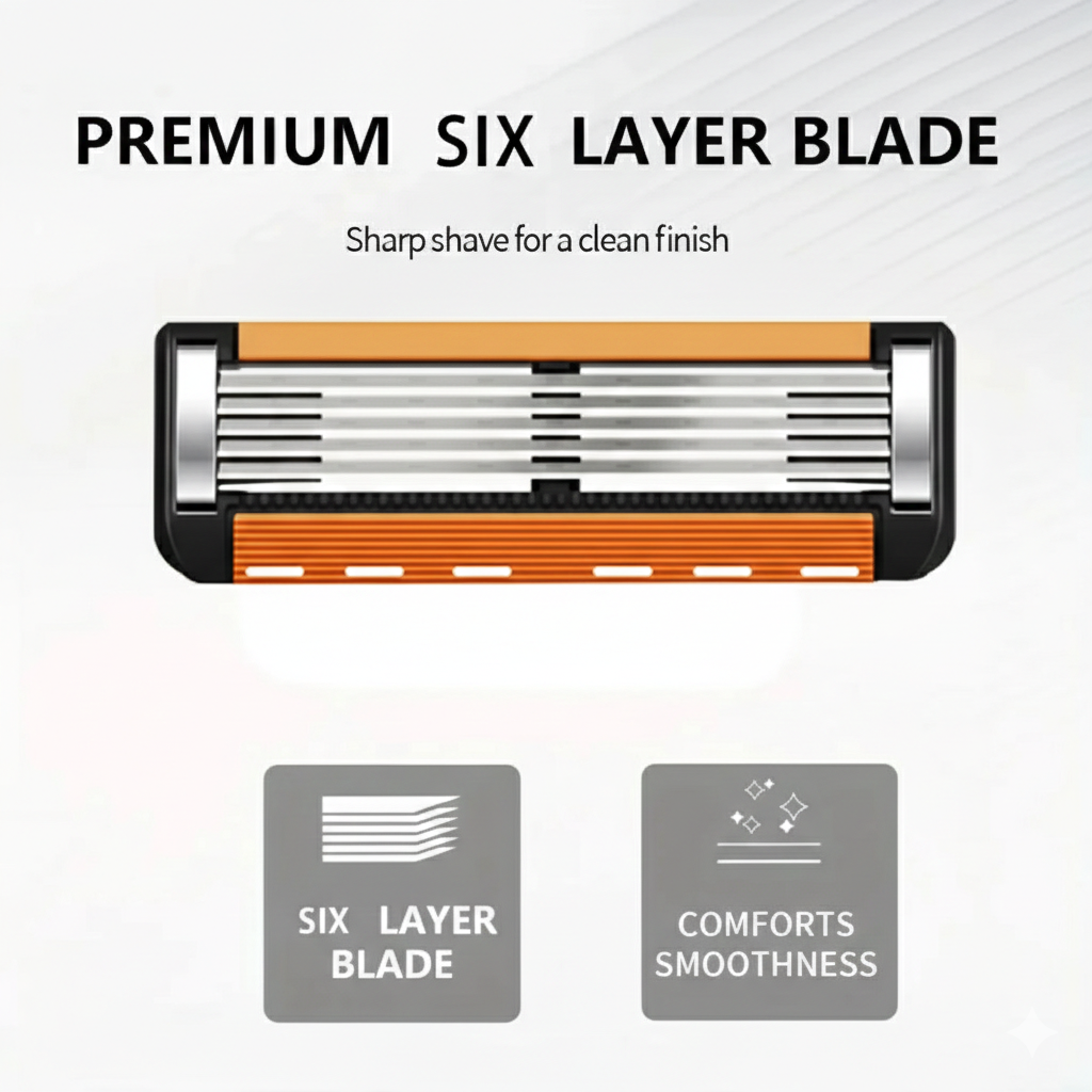 Smart Shave Pro Kit - 48 High-Performance Razor Refills with Free Handle
