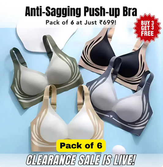 Perfect Lift Push-Up Bras (Pack of 6) – Wire-Free, Seamless & Invisible Under Any Outfit | @699