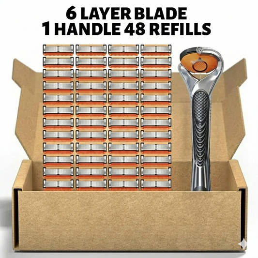 Smart Shave Pro Kit - 48 High-Performance Razor Refills with Free Handle